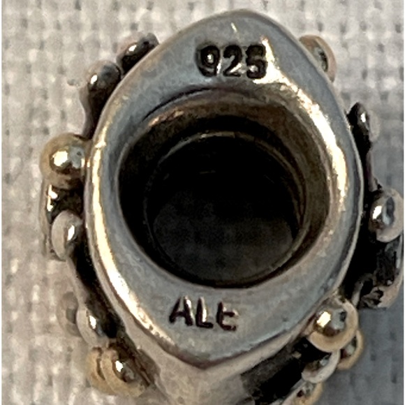 Authentic Pandora Star Bead Sterling Silver W/14k gold and Clear Zirconia. - Picture 3 of 4